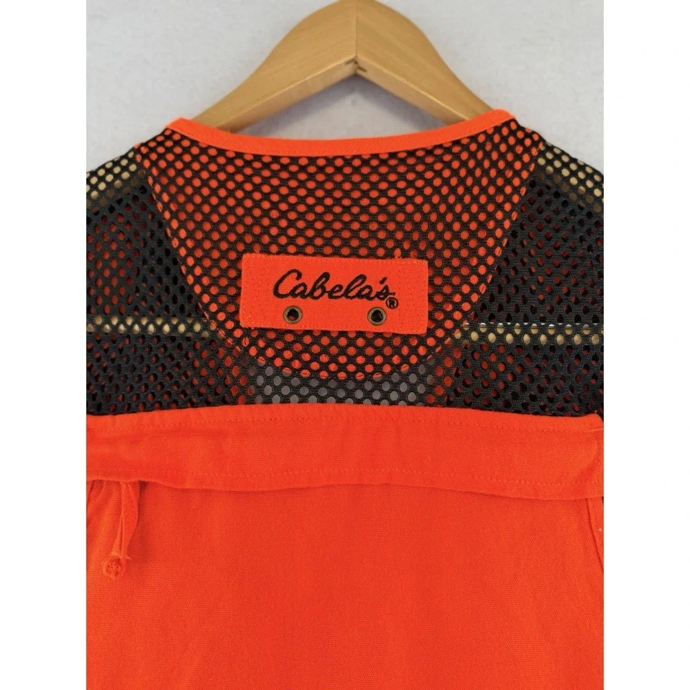 Cabela's Blaze Orange Hunting Vest M Reg‎ Mesh Back Game Pouch Pockets